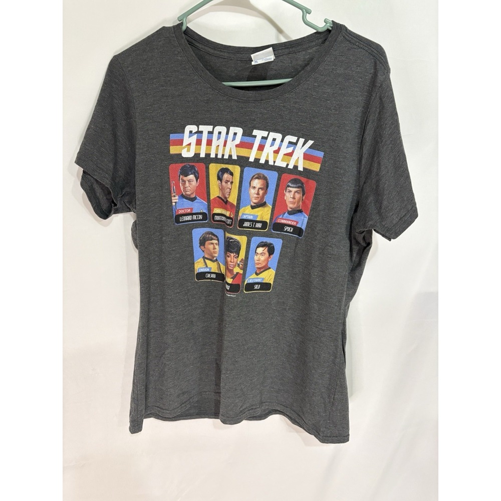 Star Trek Original Series Bridge Crew Grey Ladies Graphic T-Shirt XL Port & Co